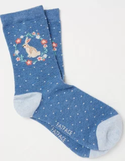 1 Pack Bunny Wreath Socks