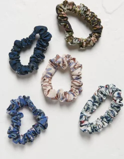 5 Pack Elsewhere Print Scrunchies
