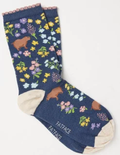1 Pack Floral Capybara Socks