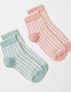 2 Pack Gingham Socks