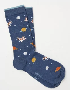1 Pack Space Cow Socks