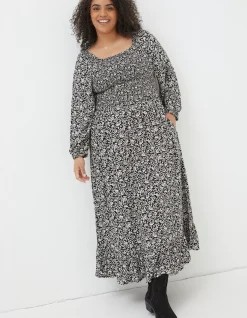 Adele Mono Vines Midi Dress
