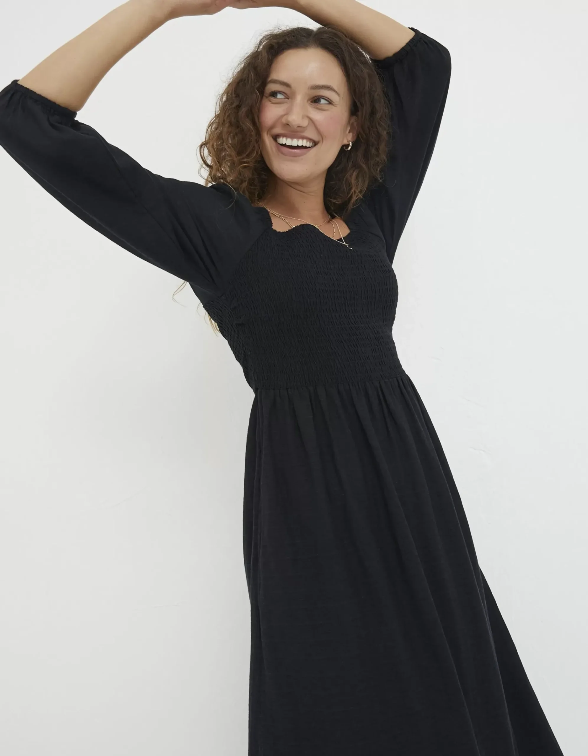 Adele Shirred Midi Dress