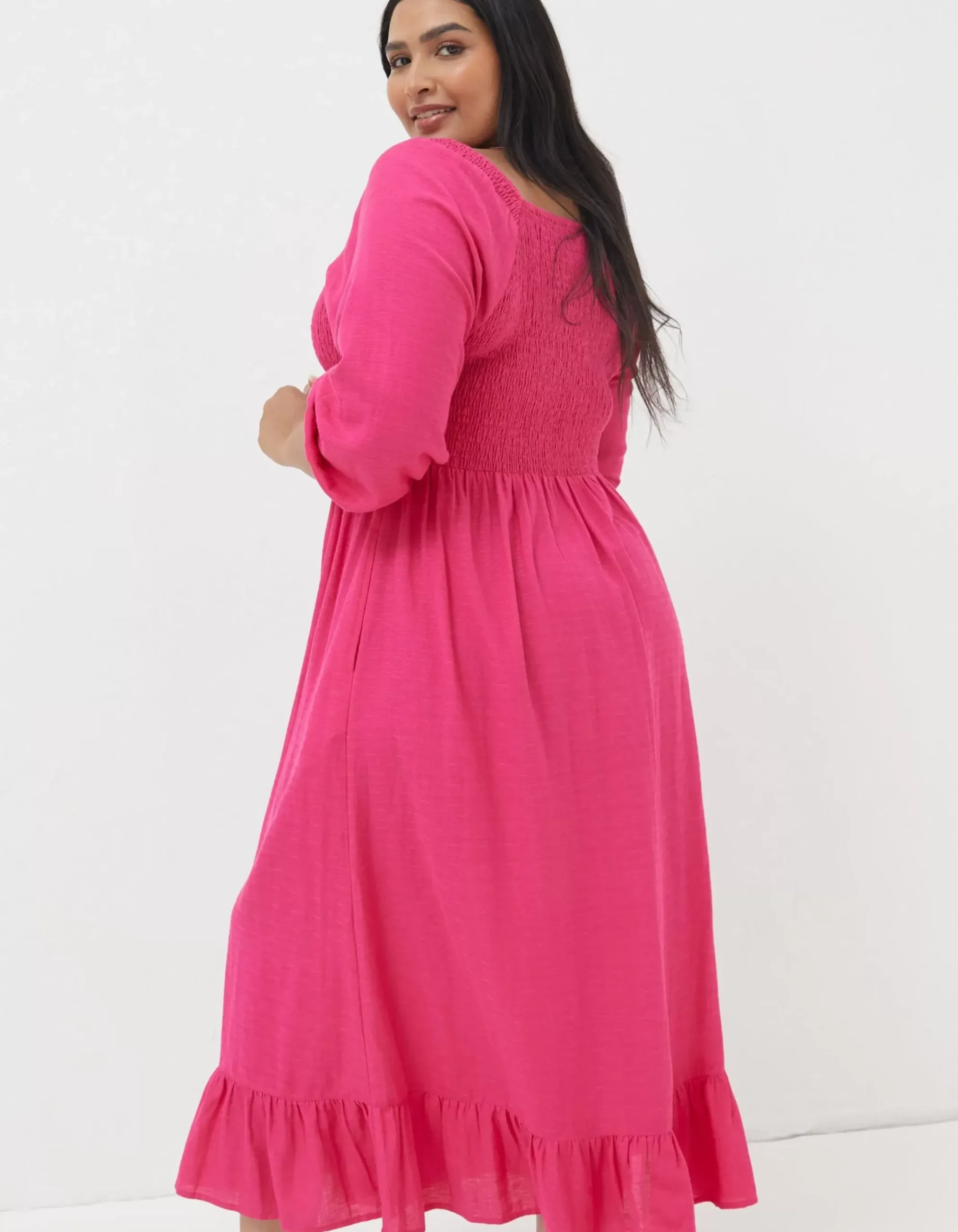 Adele Shirred Midi Dress