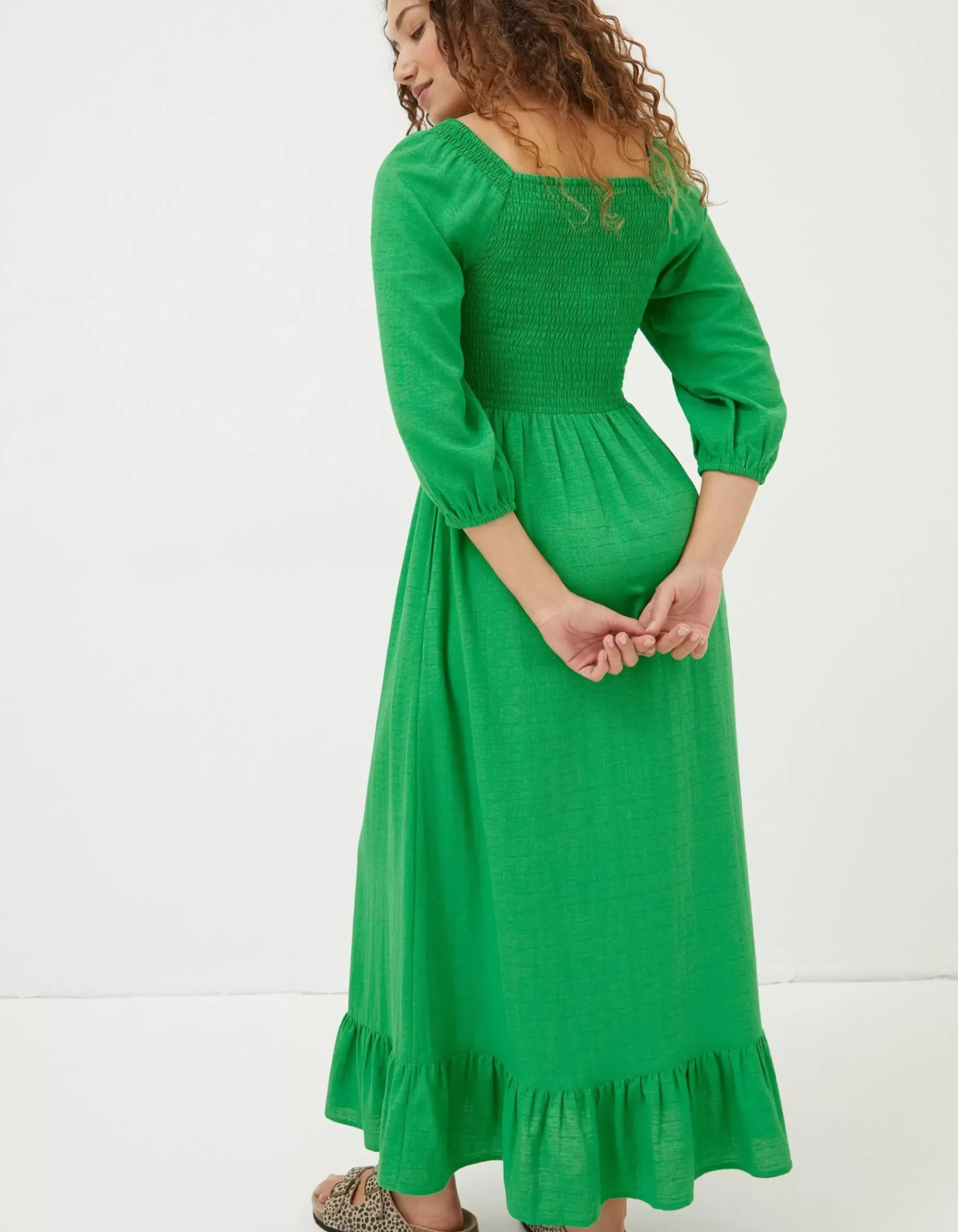 Adele Shirred Midi Dress