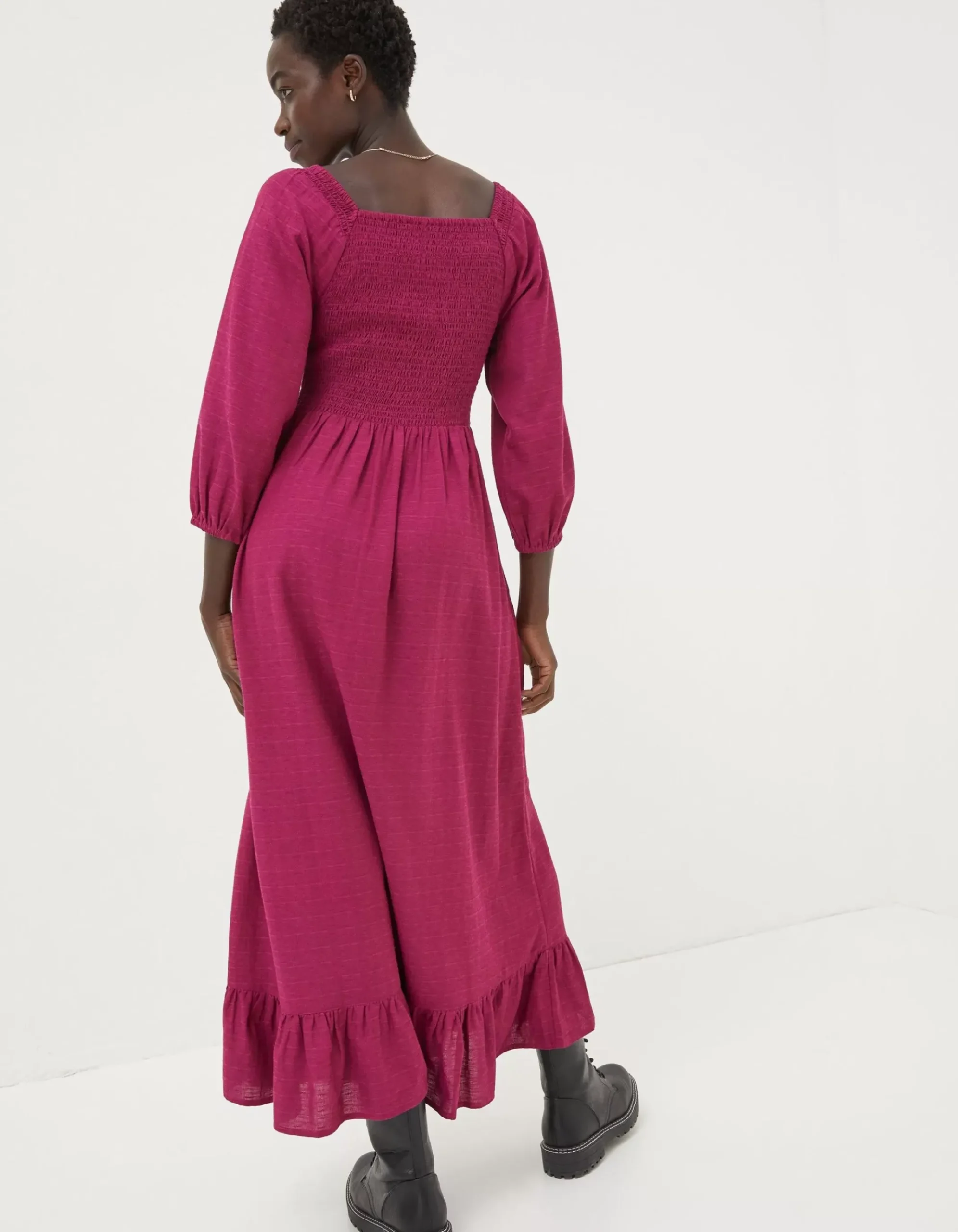 Adele Shirred Midi Dress