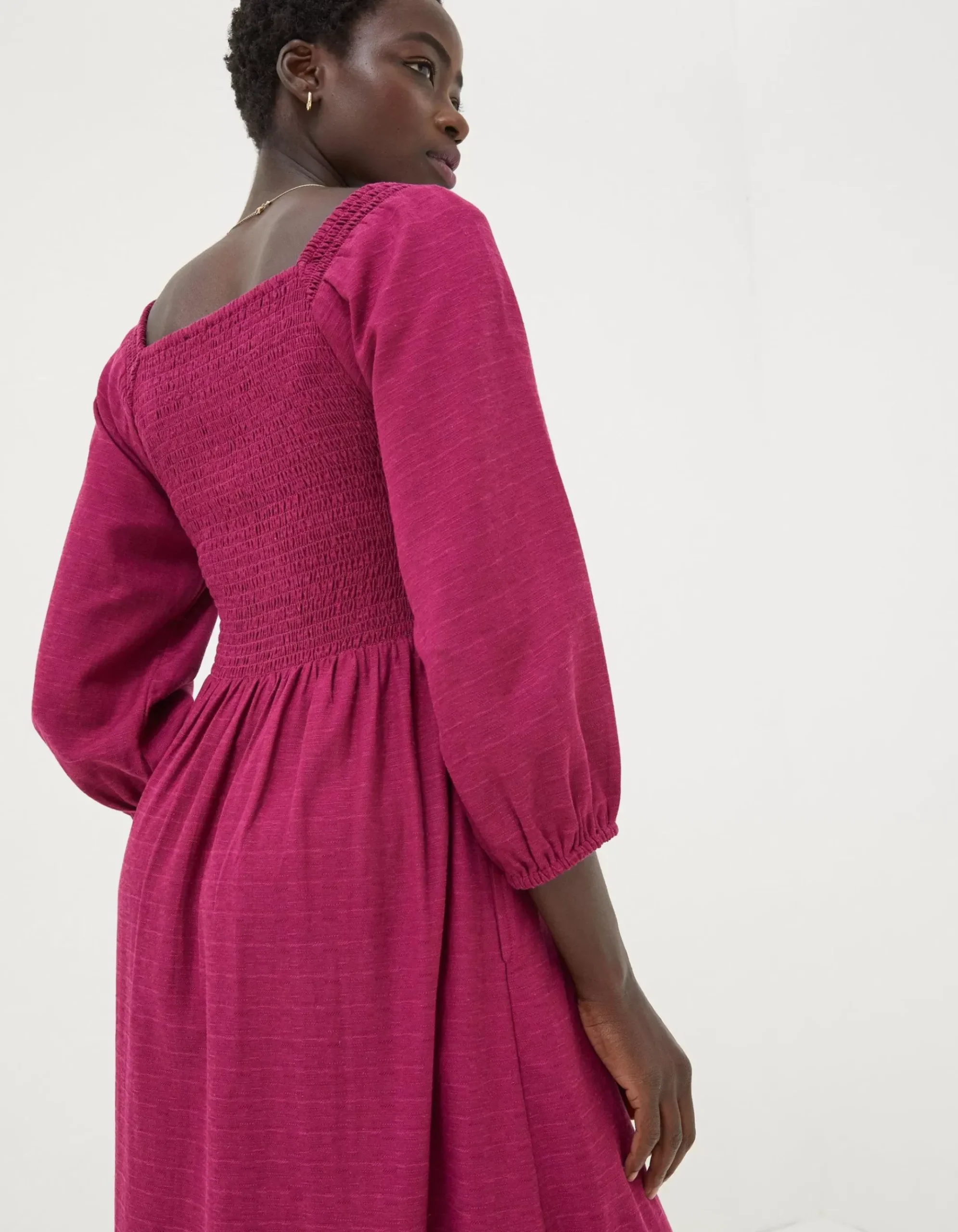 Adele Shirred Midi Dress