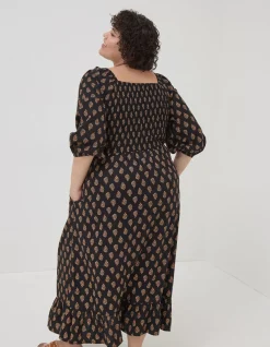 Adele Woodblock Midi Dress