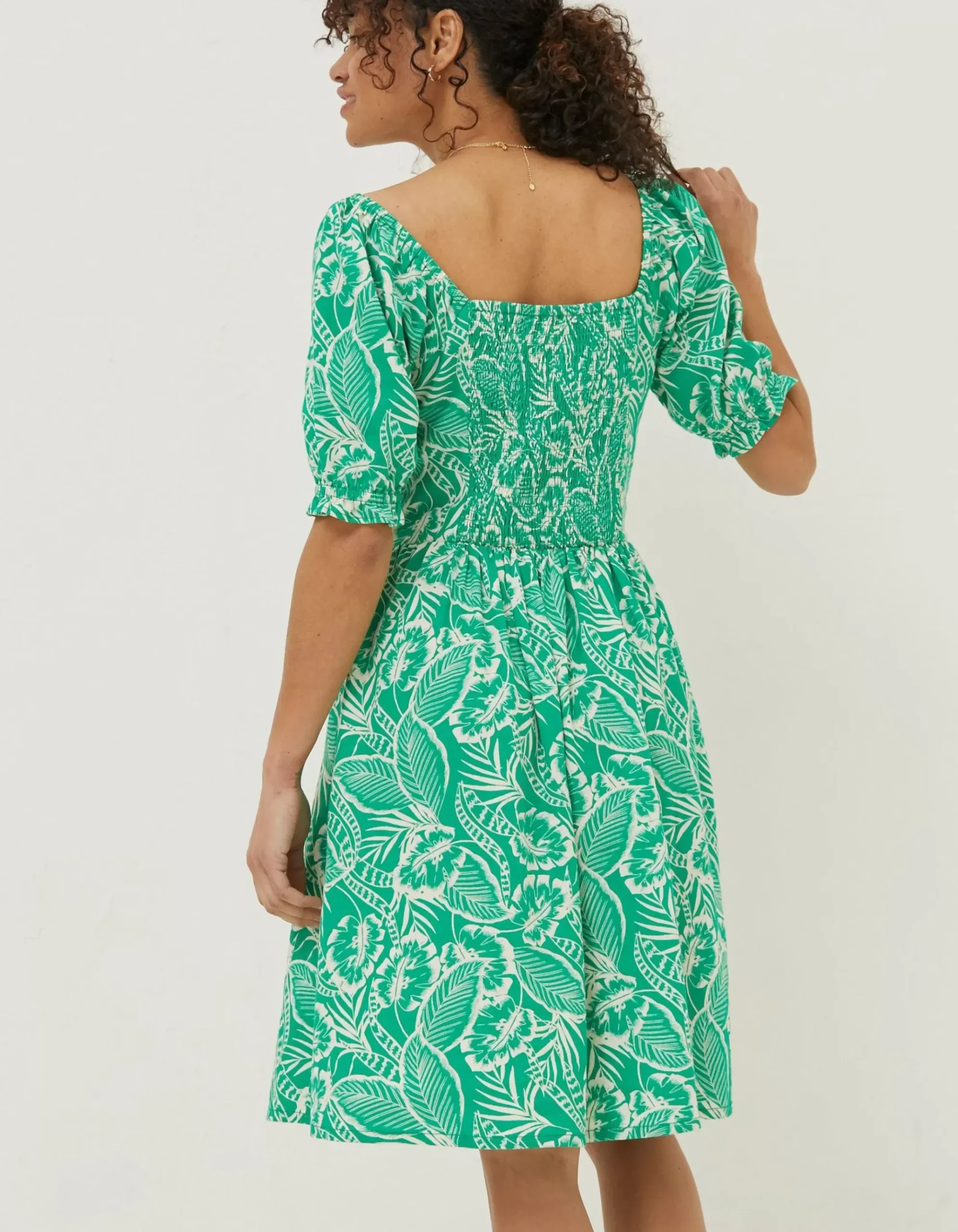 Aideen Linen Blend Leaf Dress