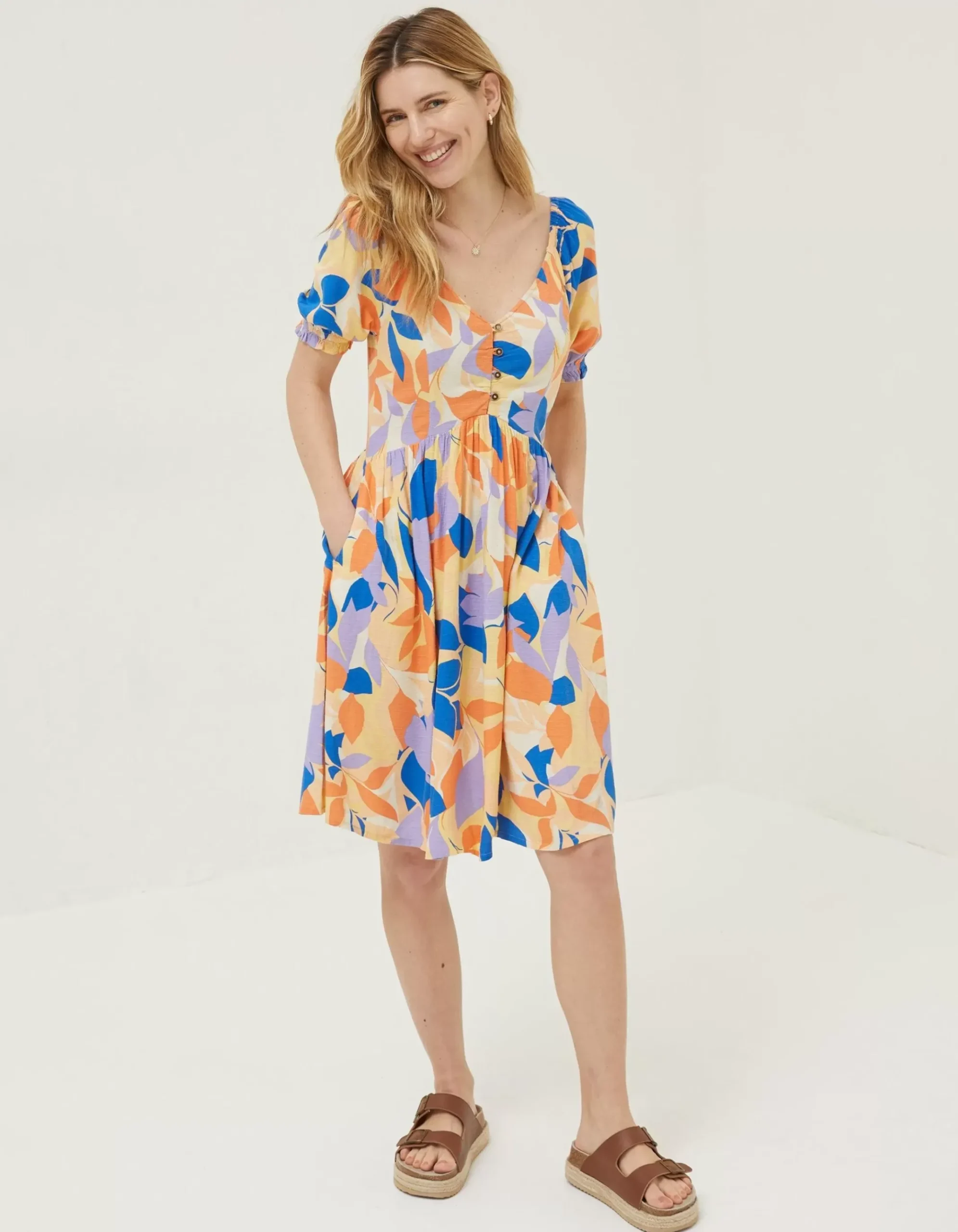 Aideen Stencil Floral Dress