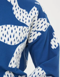 Alex Textured Leaves Crew Sweatshirt
