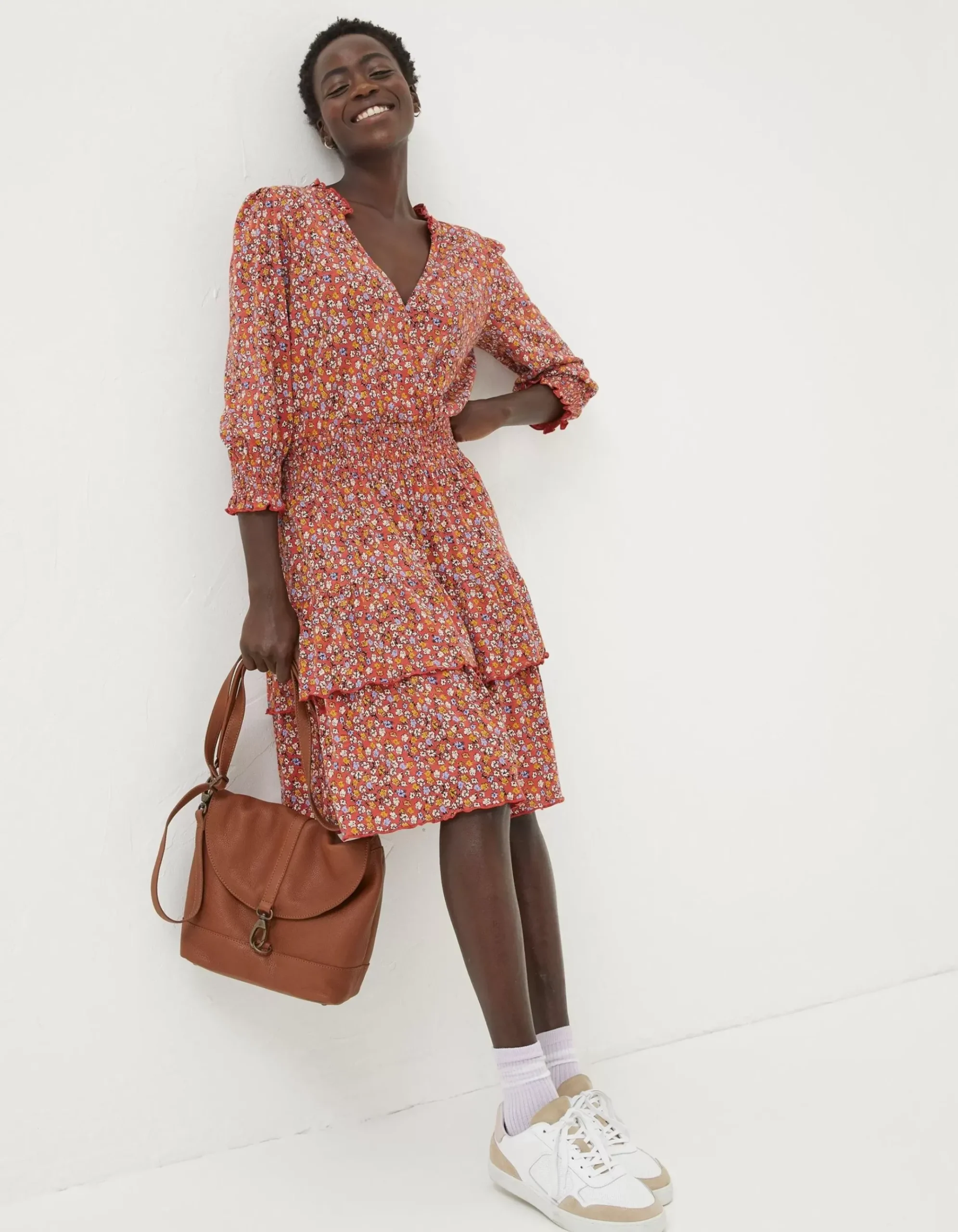 Amba Gradient Floral Jersey Dress