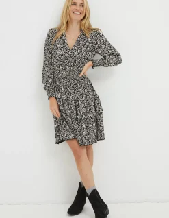 Amba Mono Vines Jersey Dress