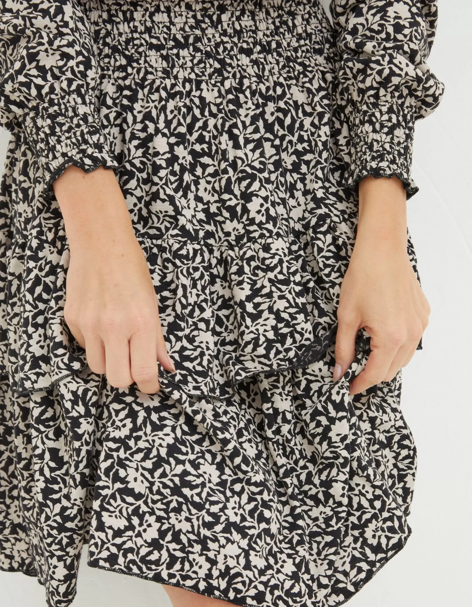 Amba Mono Vines Jersey Dress