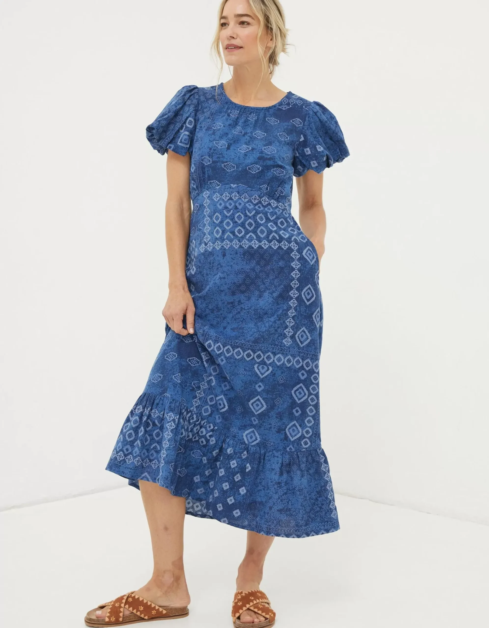 Angie Patchwork Midi Dress