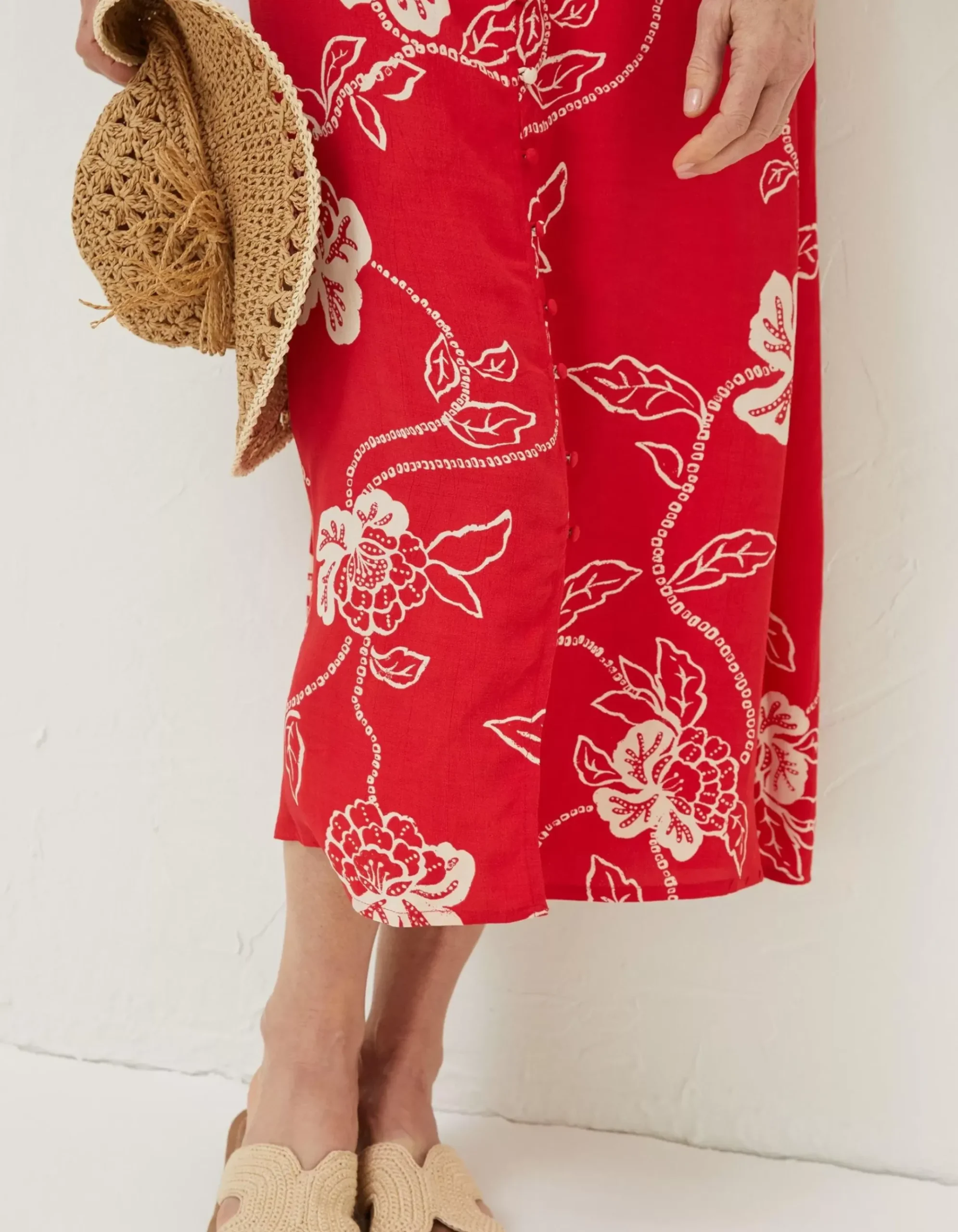 Ariel Batik Red Midi Dress