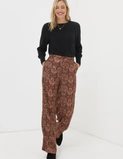 Art Floral Satin Printed Trousers