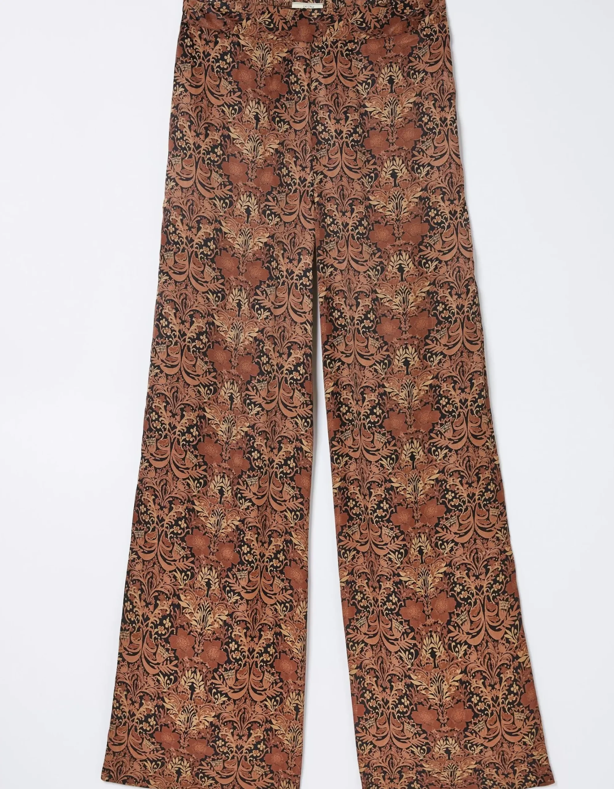 Art Floral Satin Printed Trousers