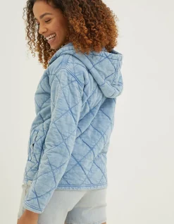 Asher Quilted Zip Through Hoodie