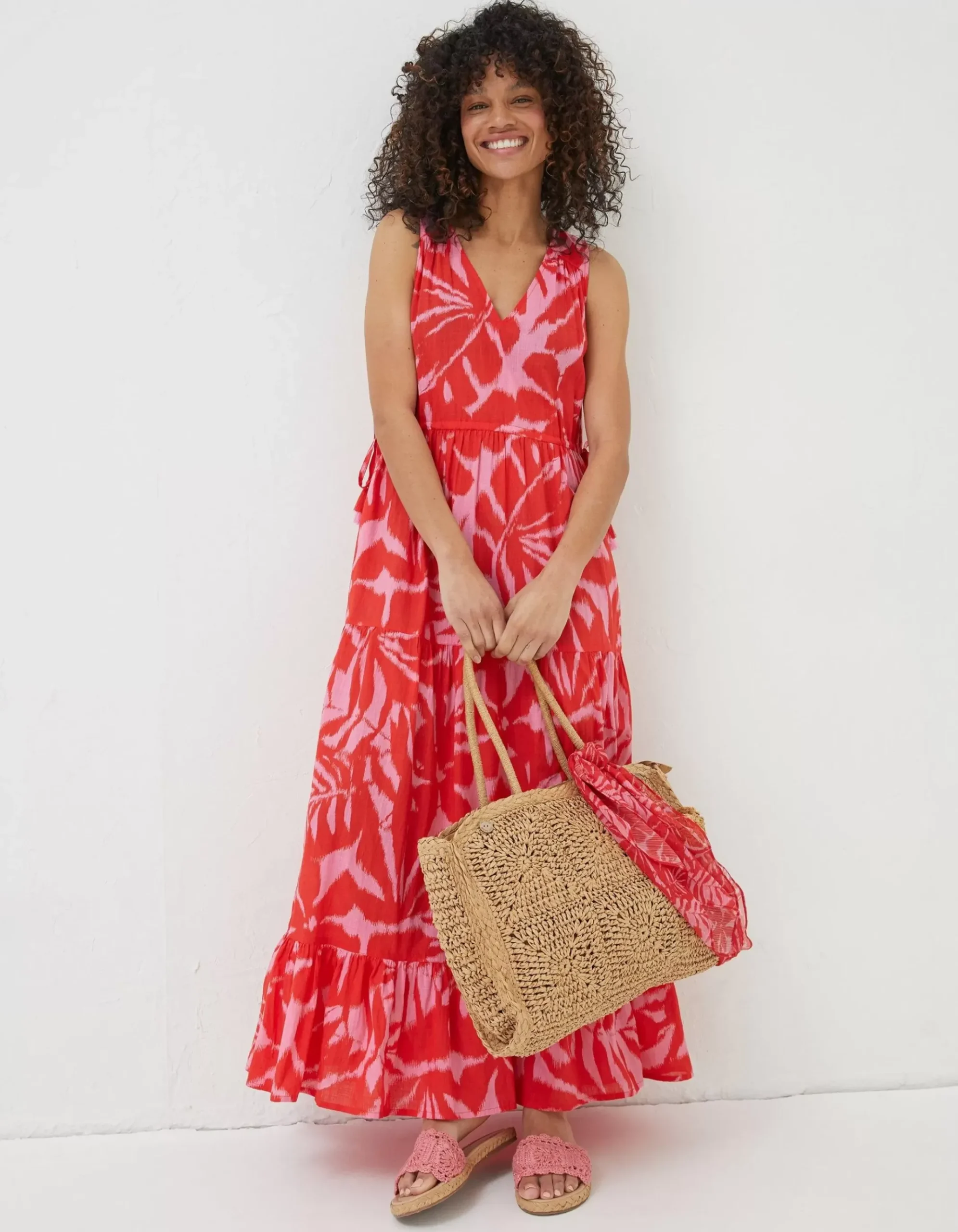 Avery Ikat Leaves Midi Dress