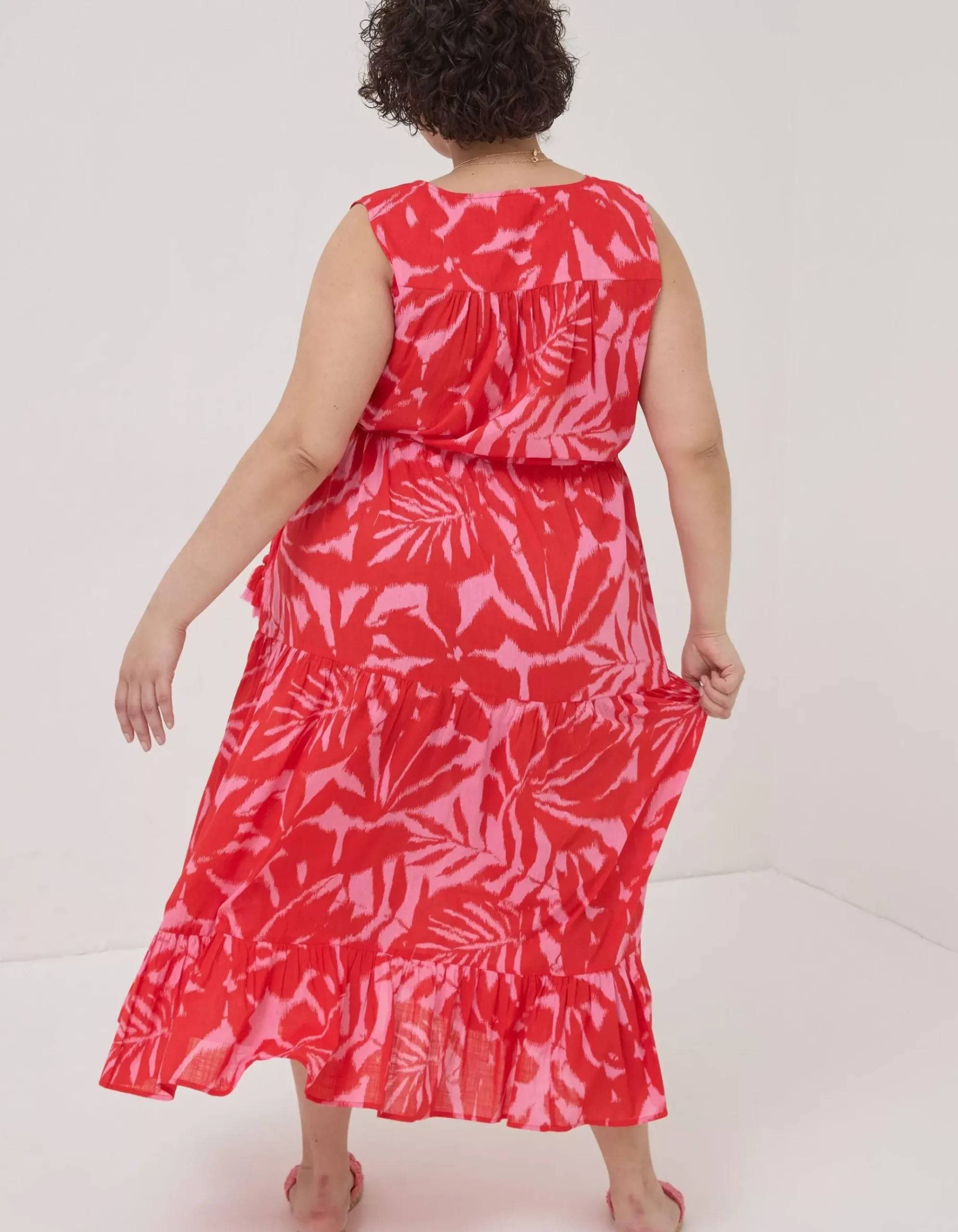 Avery Ikat Leaves Midi Dress