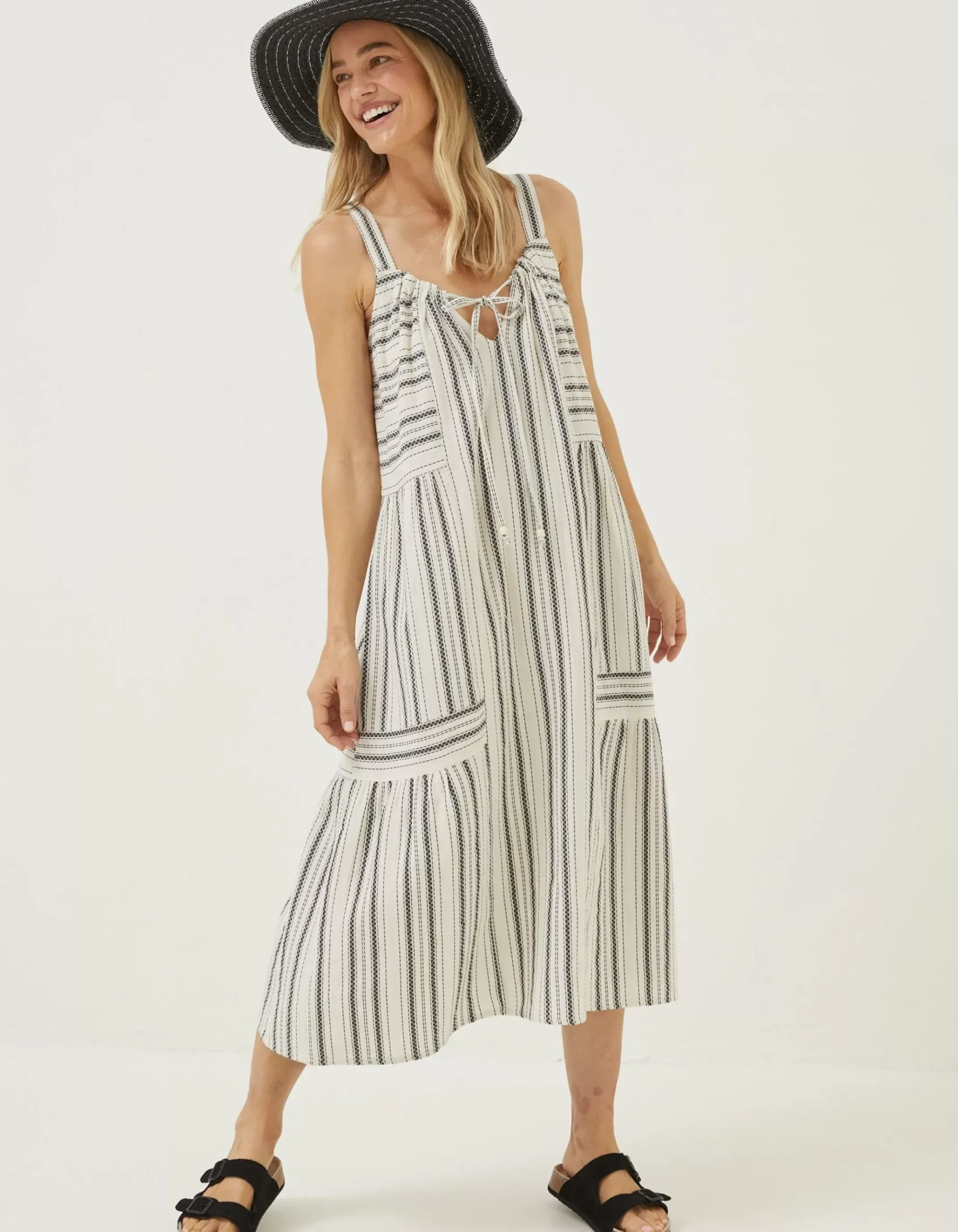 Beach Wear Tulum Stripe Midi Dress