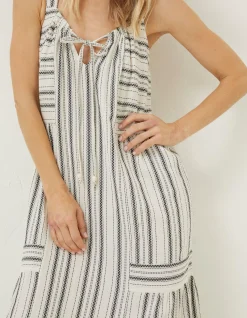 Beach Wear Tulum Stripe Midi Dress