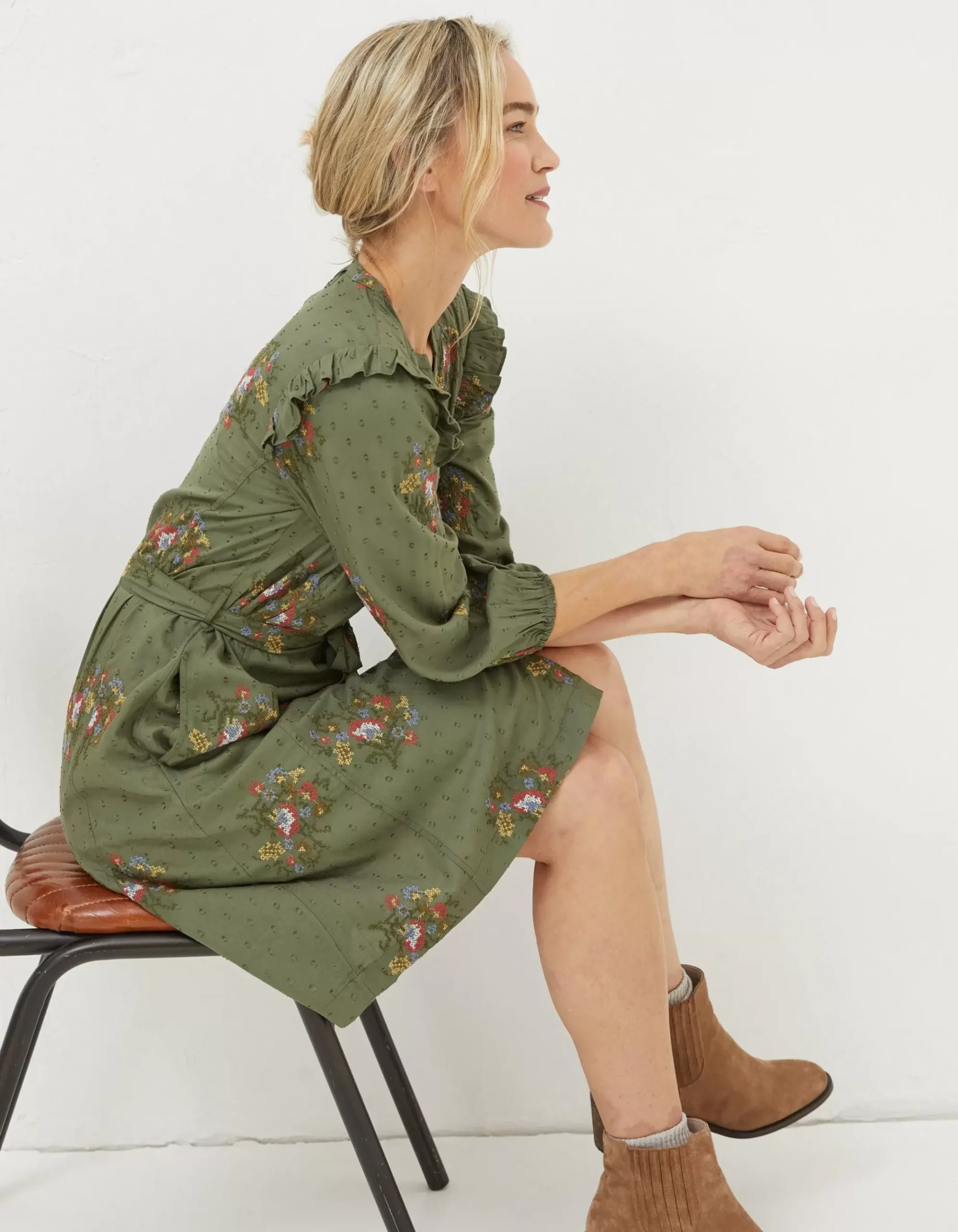 Bernie Embroidered Shirt Dress