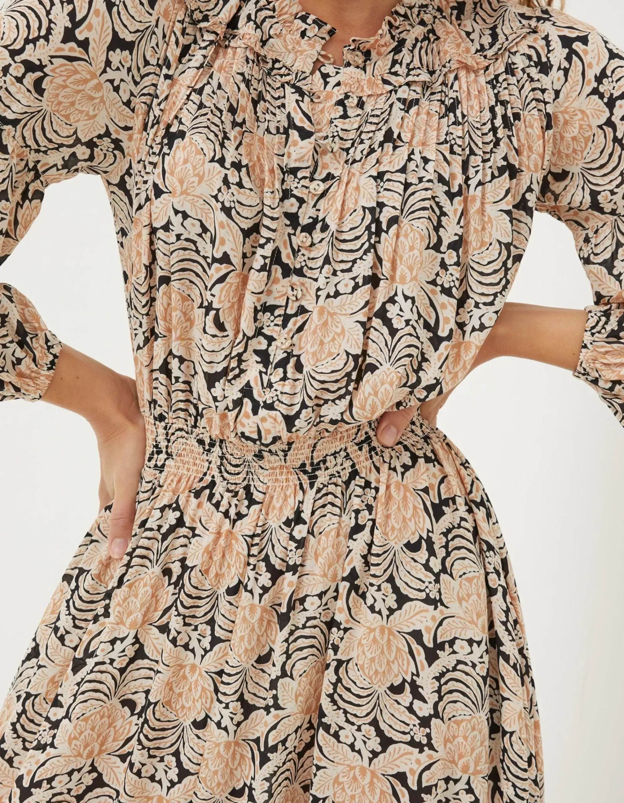Beth Damask Floral Maxi Dress