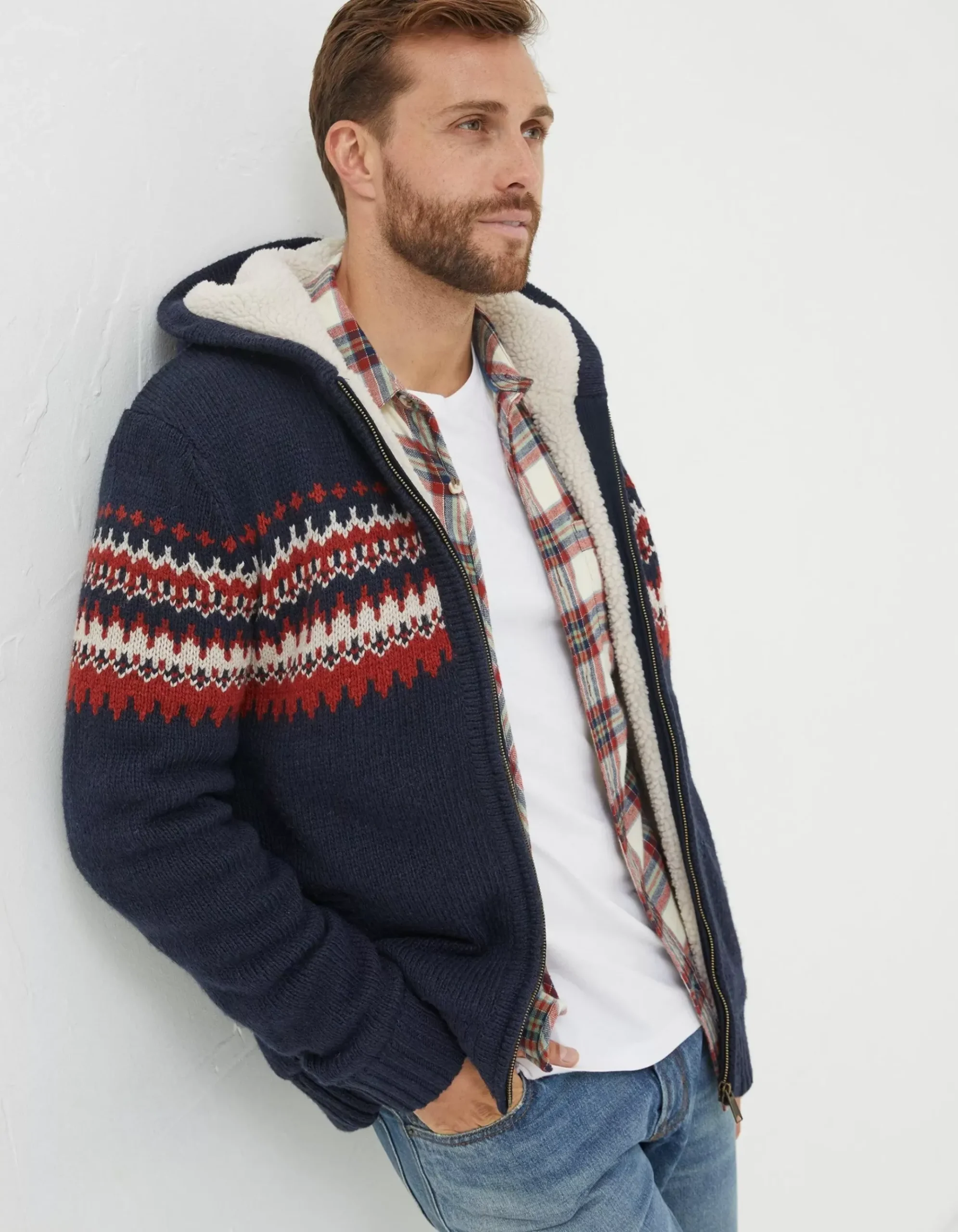 Borg Lined Fairisle Hoodie