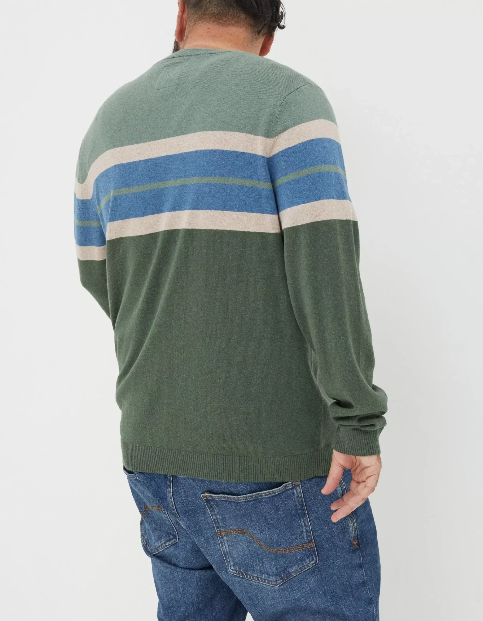 Braunton Chest Stripe Crew Jumper