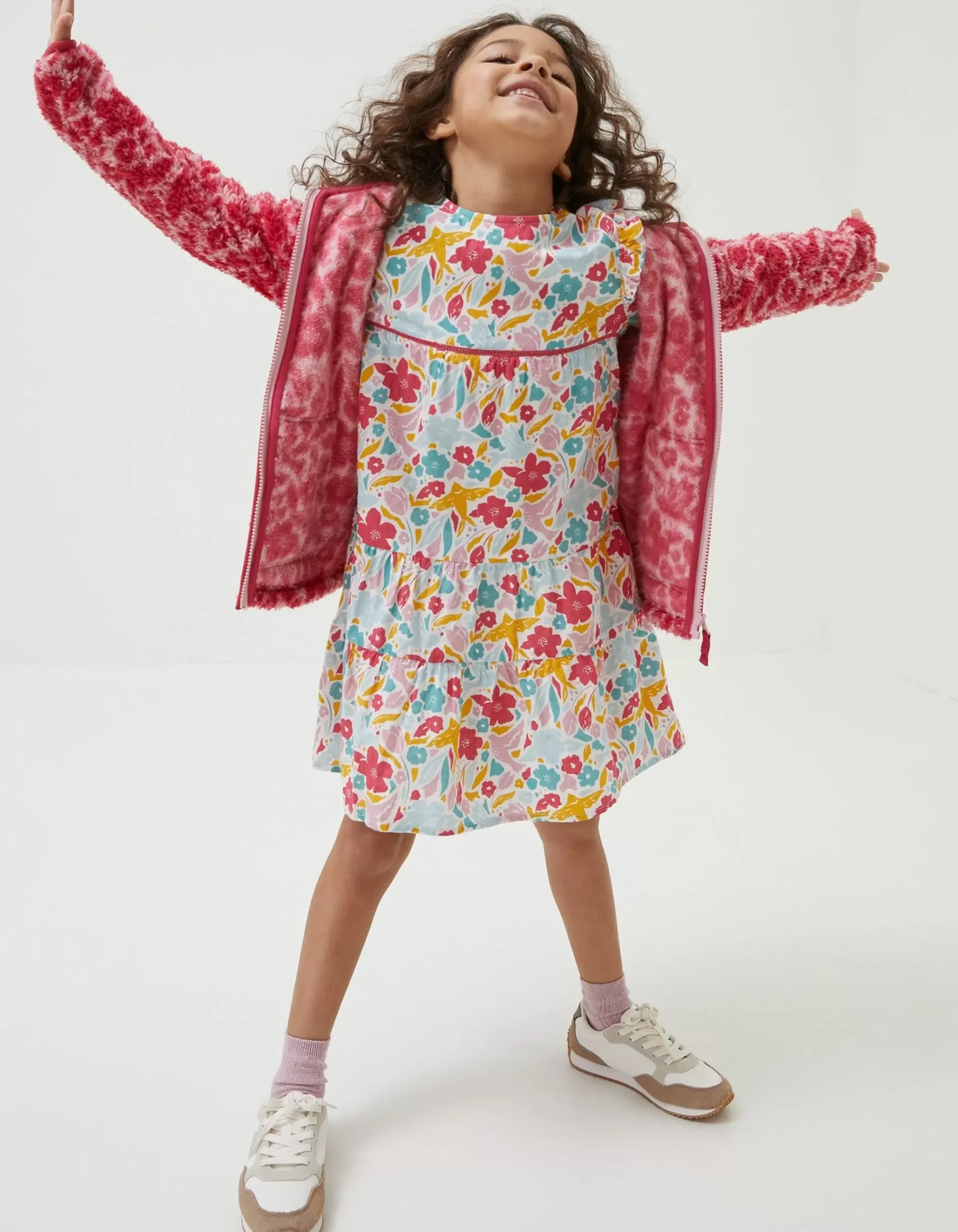 Bright Blooms Zip Through Fleece