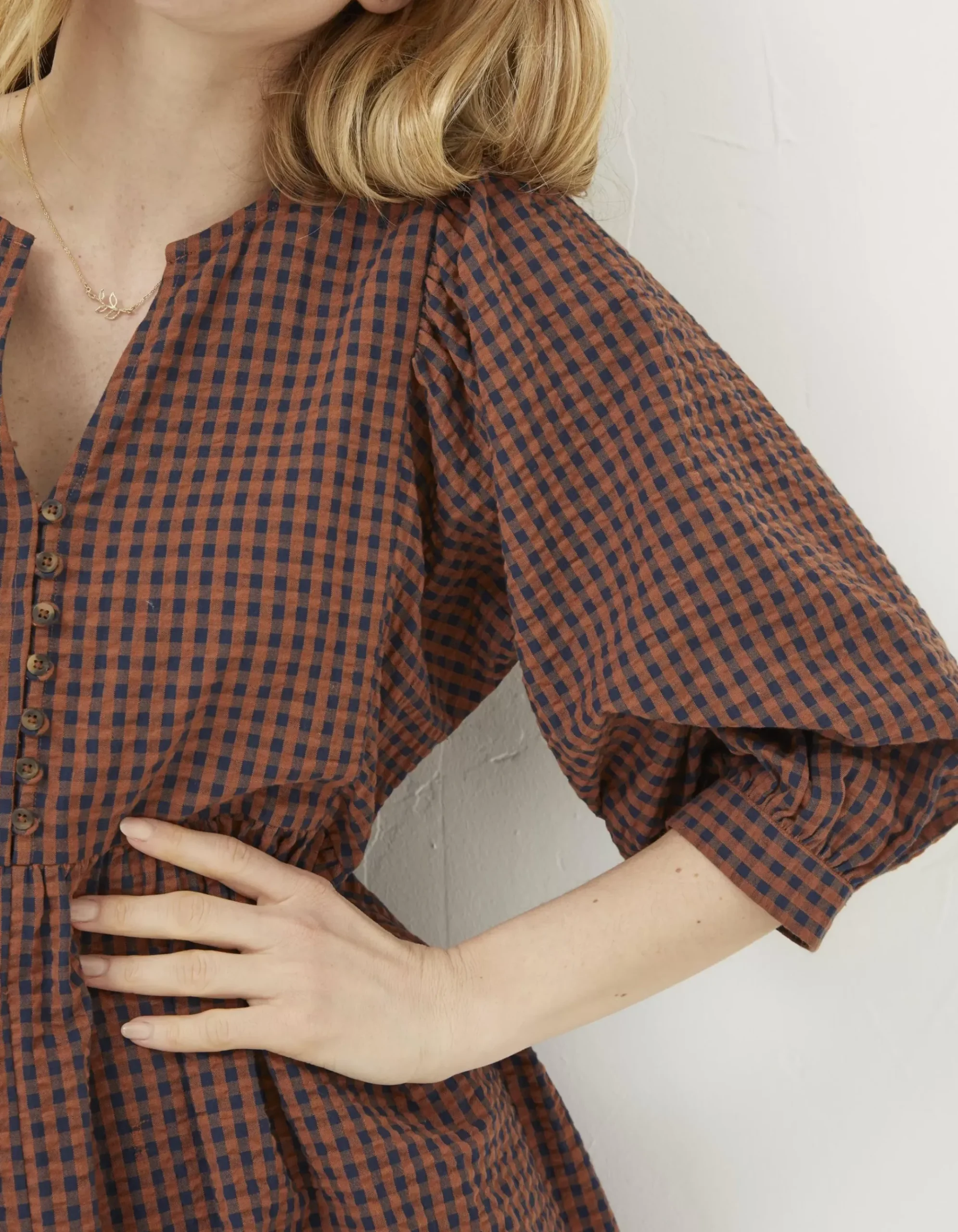 Ceil Gingham Midi Dress