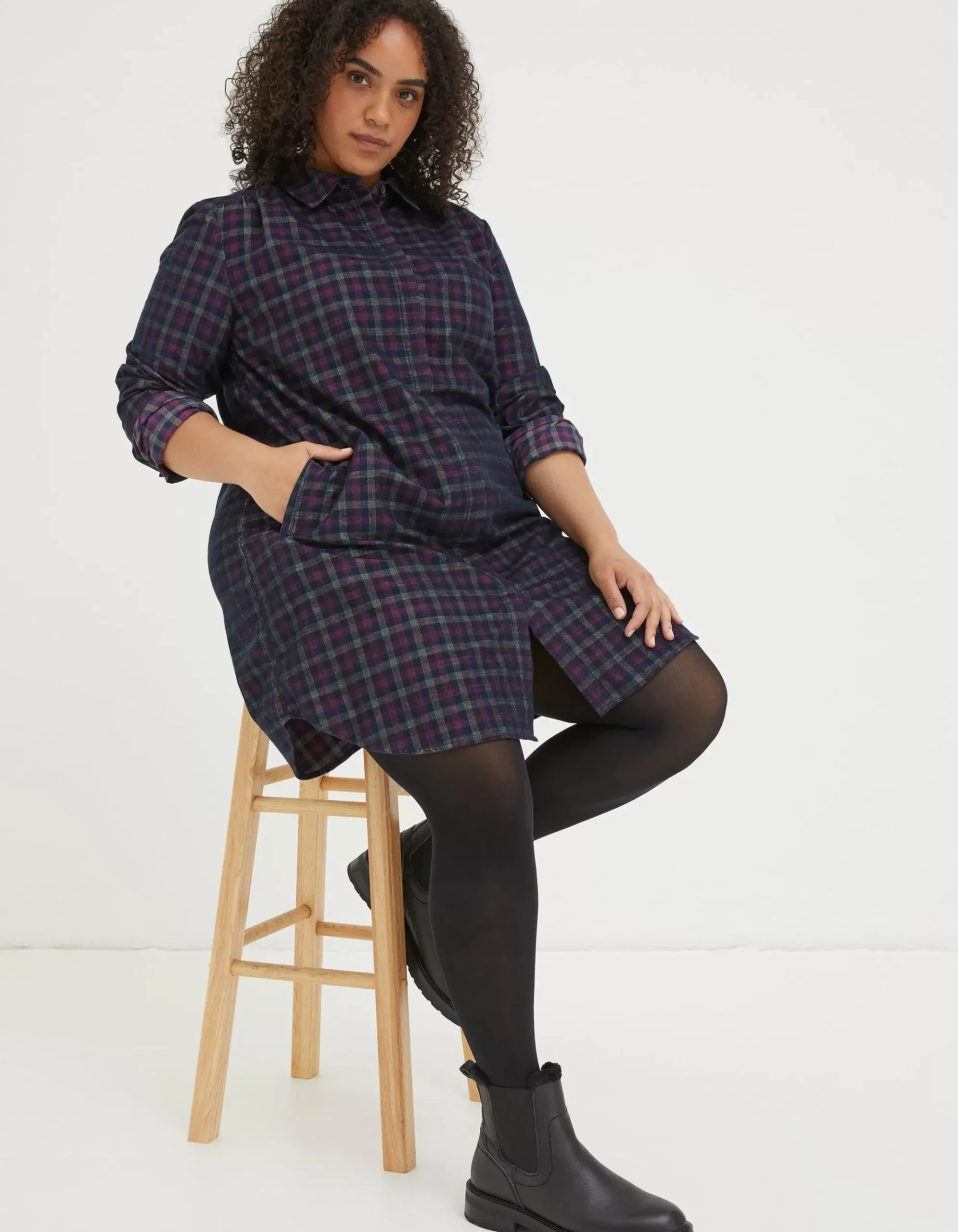 Chester Cord Check Dress