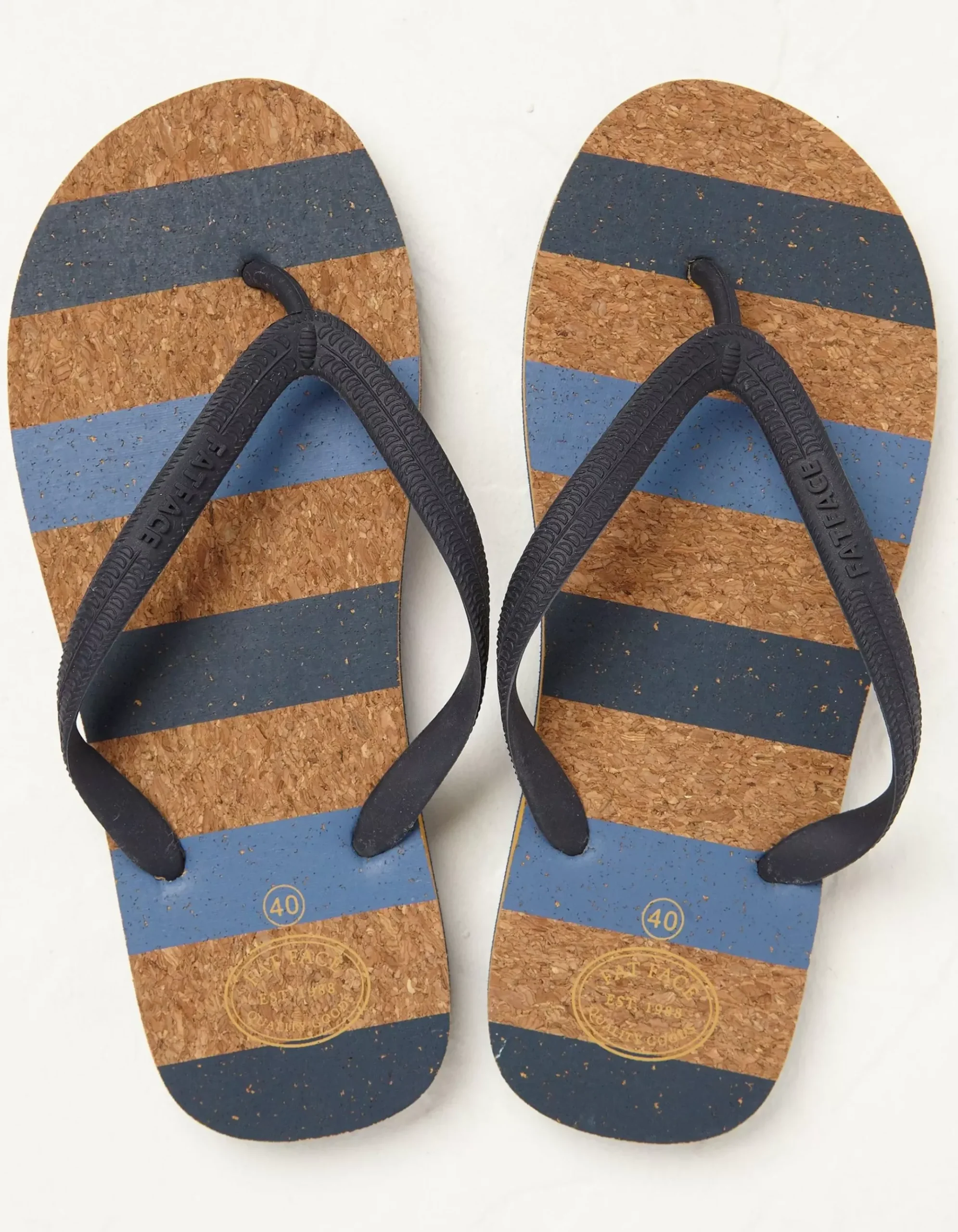 Cork Stripe Flip Flops
