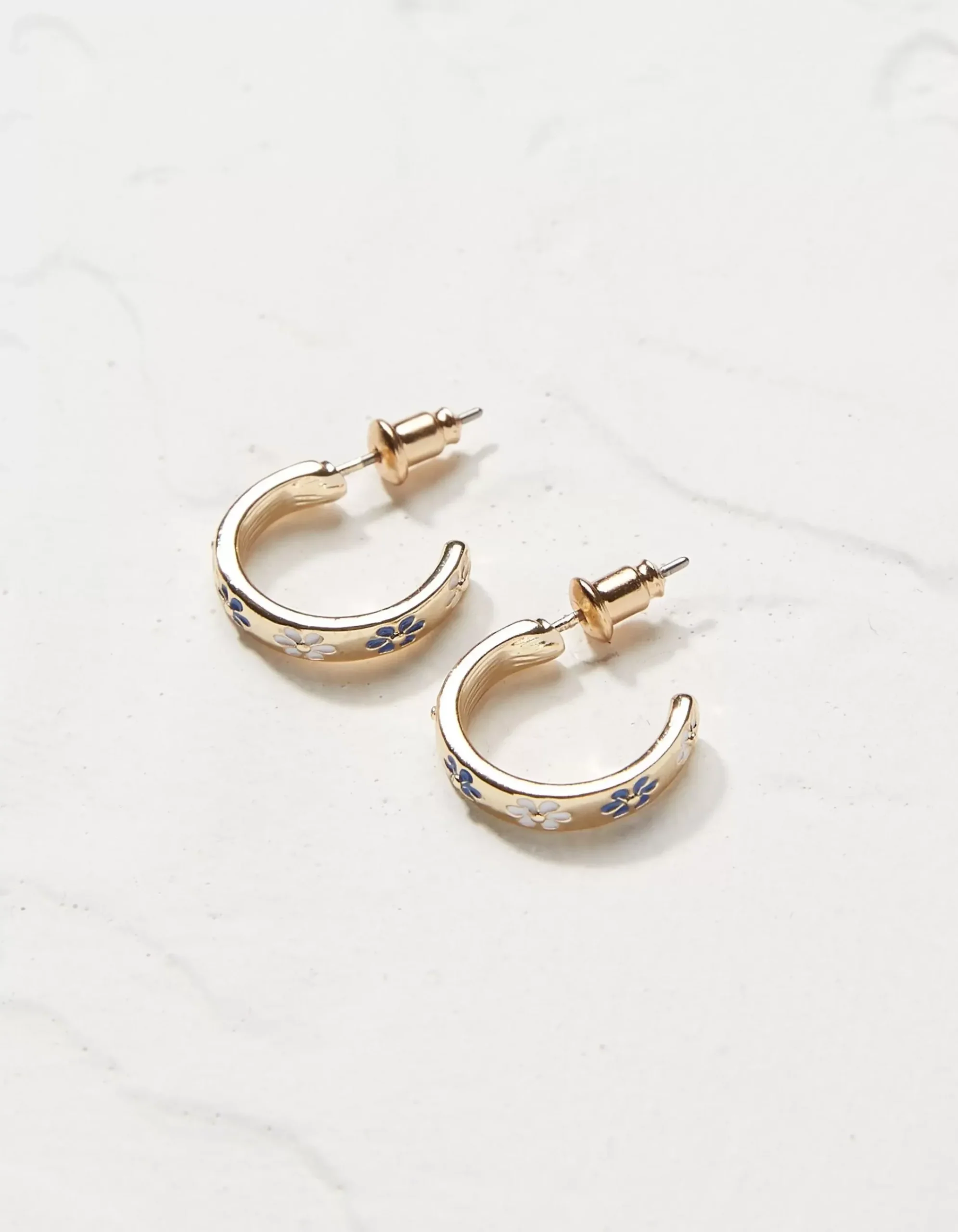 Daisy Enamel Hoop Earrings