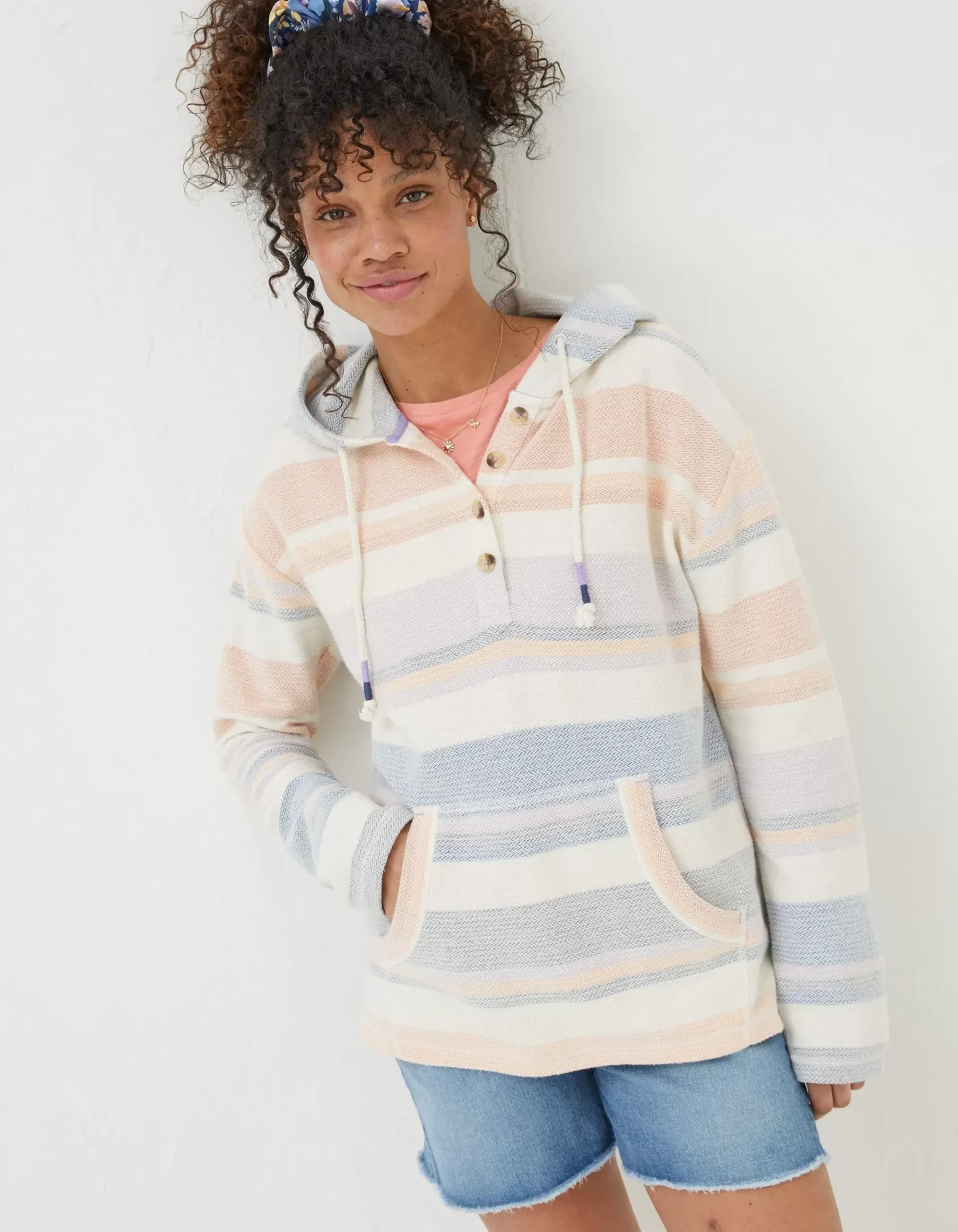 Daisy Textured Stripe Hoodie