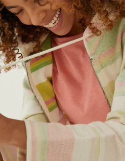 Daisy Textured Zip Up Hoodie