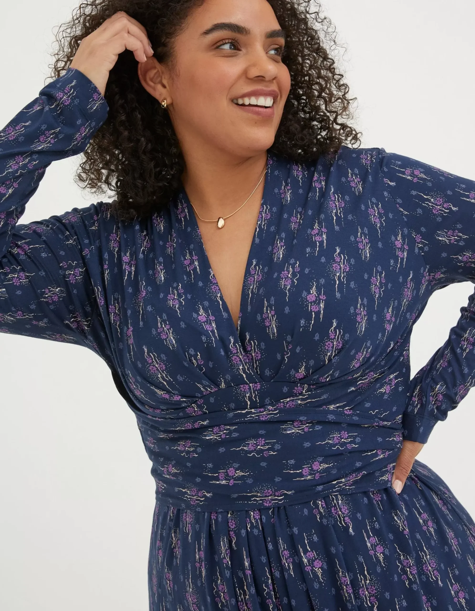 Delphine Ink Ditsy Jersey Dress