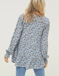 Dylan Tonal Longline Blouse