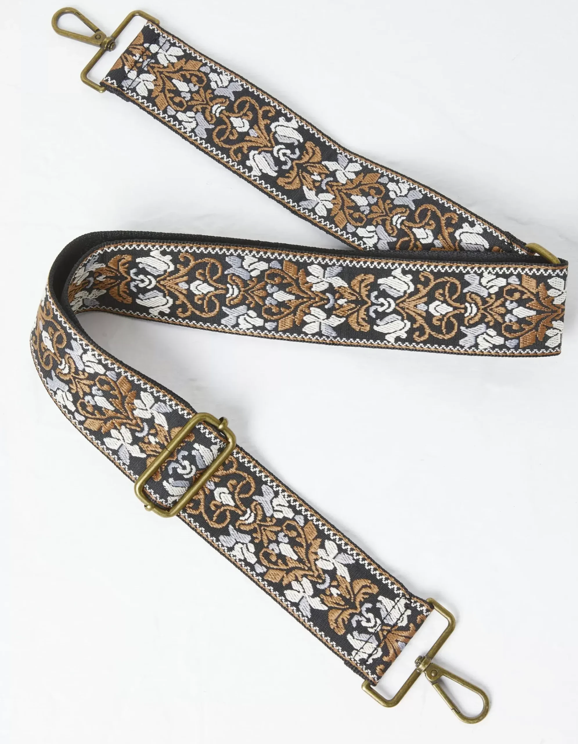 Embroidered Floral Bag Strap