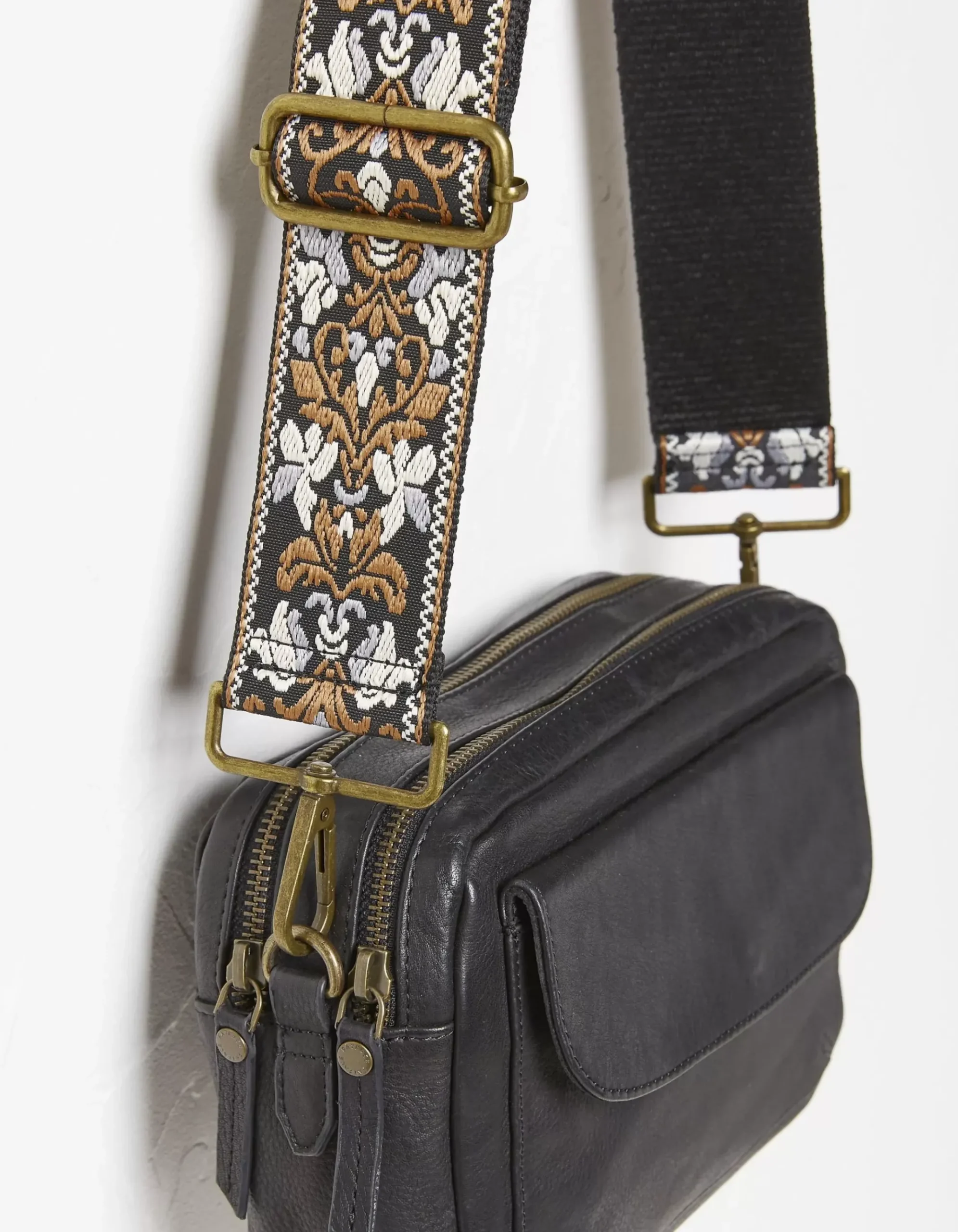 Embroidered Floral Bag Strap