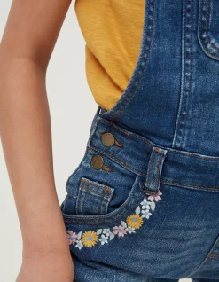 Embroidered Shortie Dungarees