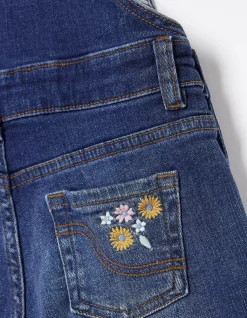 Embroidered Shortie Dungarees