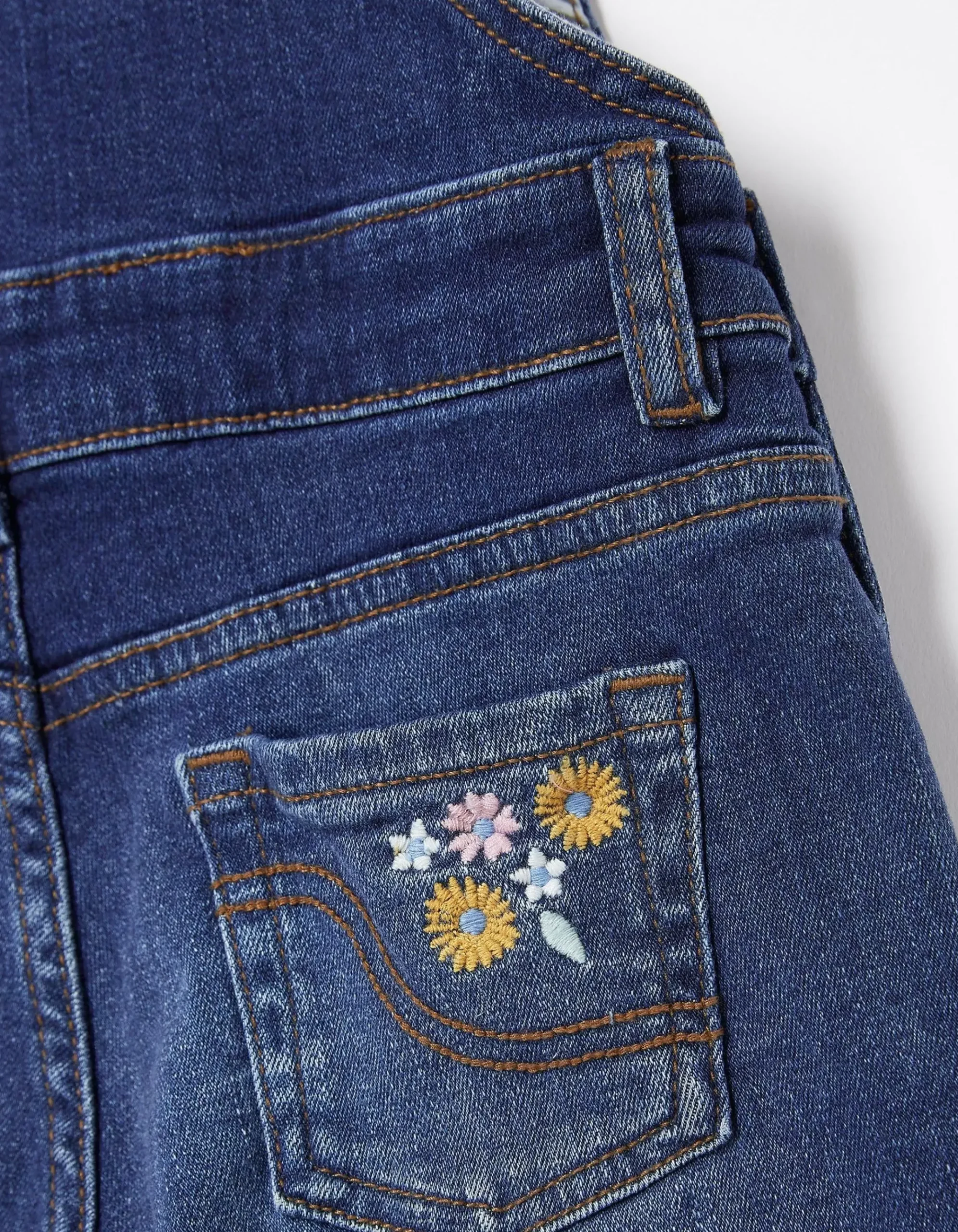 Embroidered Shortie Dungarees