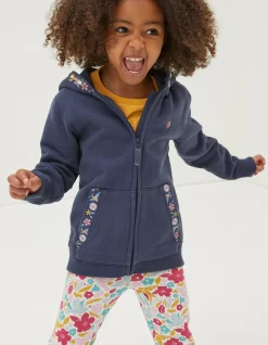 Embroidered Zip Through Hoodie