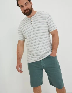 Fine Stripe Henley T-Shirt