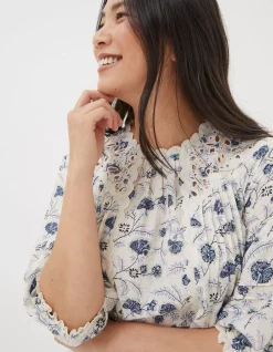 Flora Broderie Ditsy Blouse