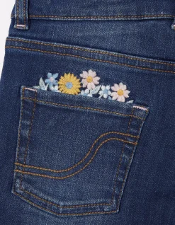 Floral Embroidered Denim Shorts