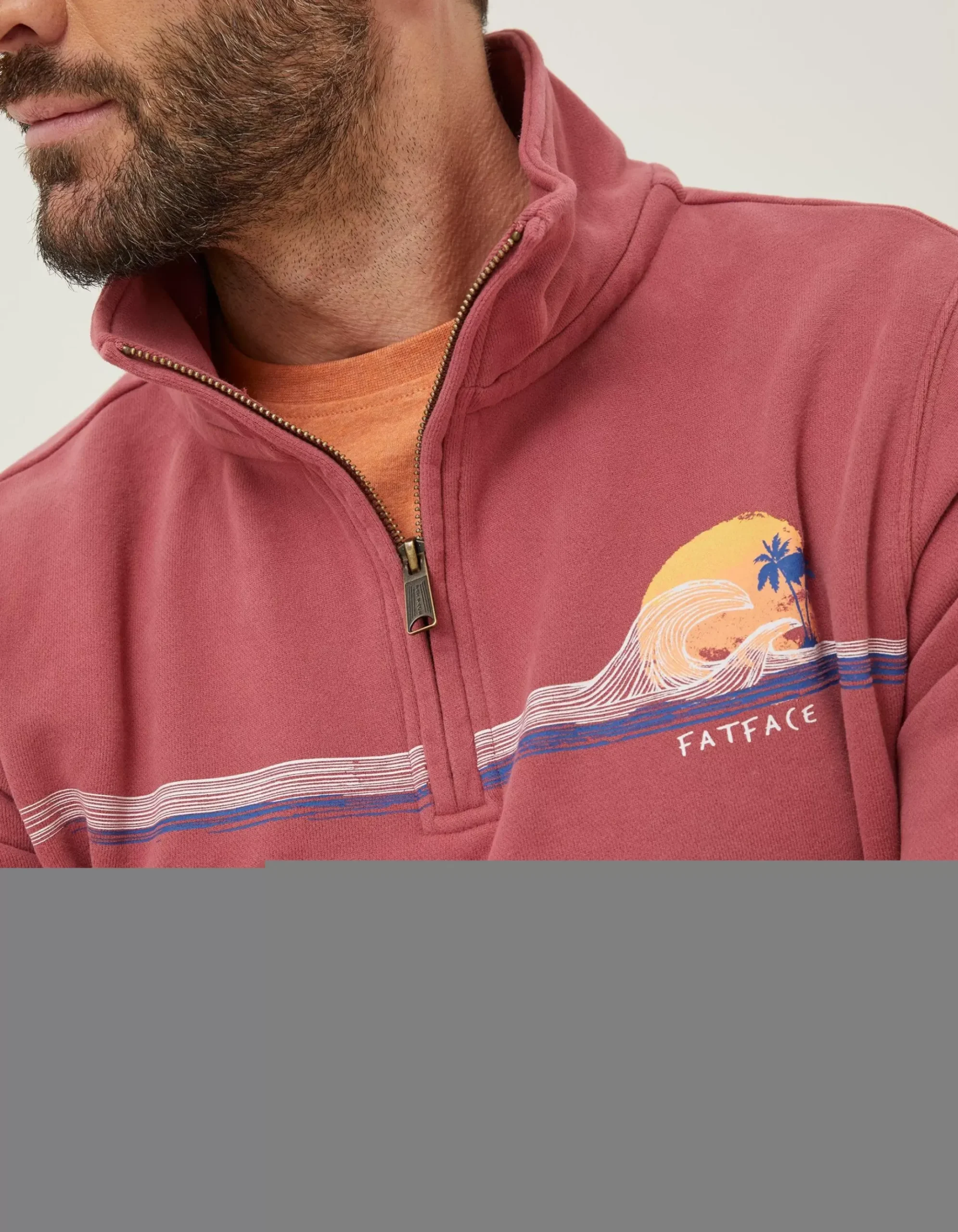 Fowey Print Zip Neck